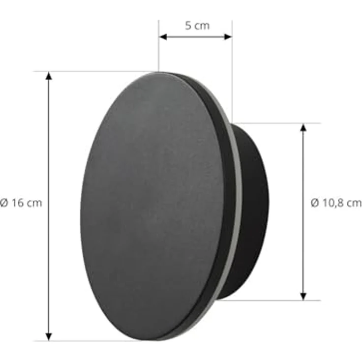 Arcchio LED Wandleuchte Gravo, moderne 1-flammige Außenlampe in Schwarz aus Aluminium, IP65 für Terrasse und Garten – Bild 5