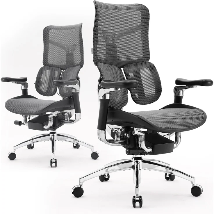 Sihoo 'Doro S300' ergonomischer Schreibtischstuhl, 124,5 x 76 cm, in Schwarz – Bild 1