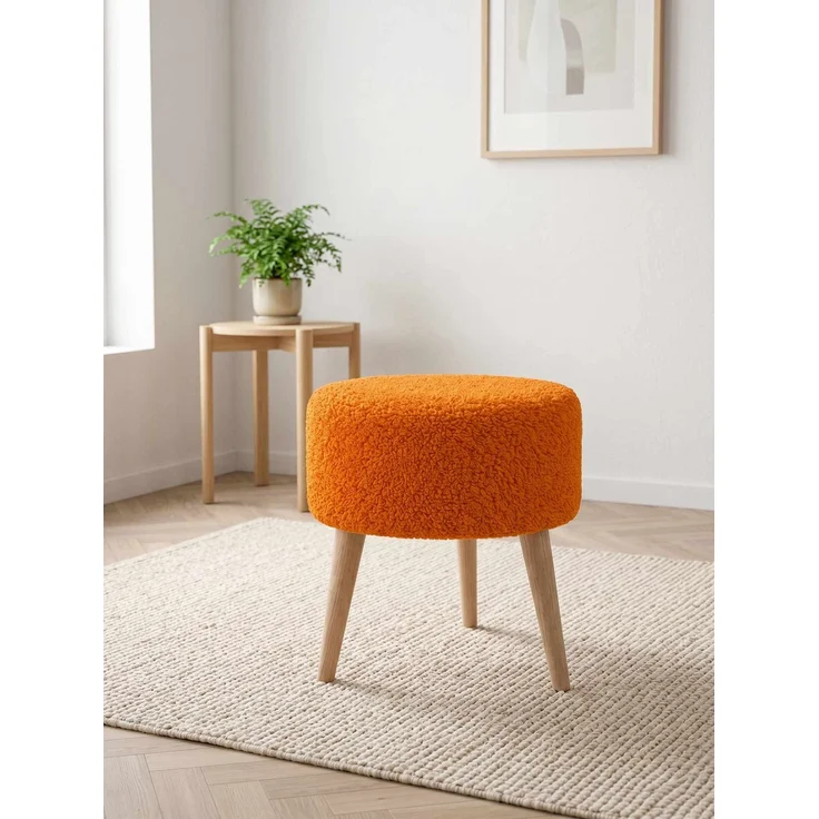 Hanah Home 'Az-Ovl-Ws - Orange' Pouffe, Orange, 40 x 42 x 40 cm – Bild 1
