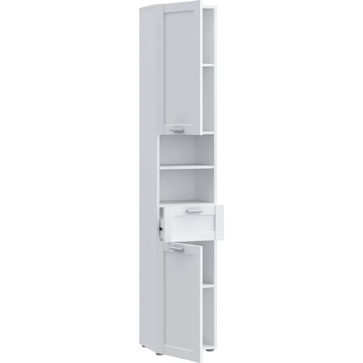 Seitenschrank >LOKKO< 2 Türen, 1 Schub, 2 Fächer, Weiss - 35,2x190,5x31,3cm (BxHxT) – Bild 5