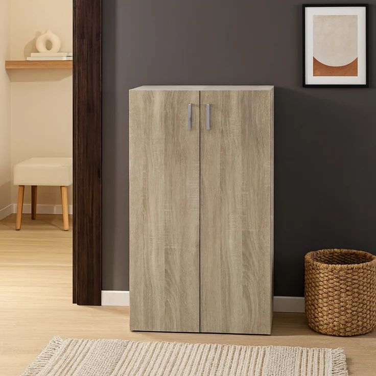 HTI-Living Mehrzweckschrank Kommode mit 3 Regalfächern Nina Sonoma (Stück, 1-St, 1 Kommode) Schrank Anrichte Sideboard – Bild 1