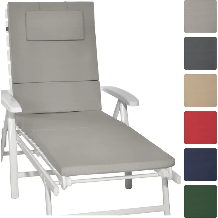 Beautissu Rollliegenauflage Loft RL 200 x 60 x 5 cm Hellgrau