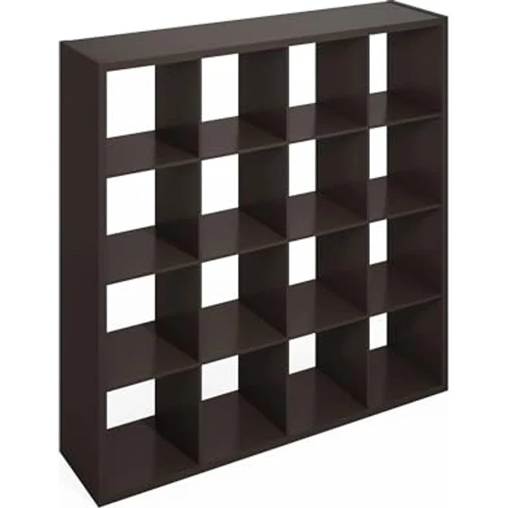 Furinno Simple Würfel-Aufbewahrungsorganizer, 16-Würfel Display-Regal, offenes Rückseitenregal, Aufbewahrungsregale, extra Dickes Gestell, Dunkle Eiche – Bild 6