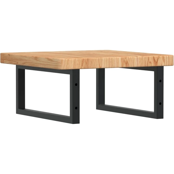 vidaXL Waschtischplatte mit Halterung Stahl und Massivholz Eiche 3302409 – Bild 6