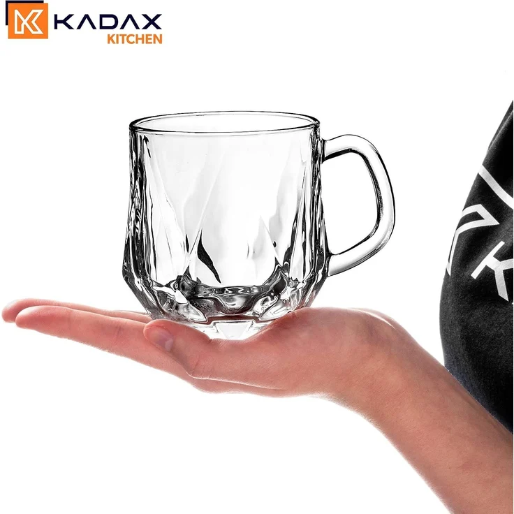 KADAX Kaffee Teegläser 300ml Getränkeglas mit Henkel Glas Set 6x – Bild 3