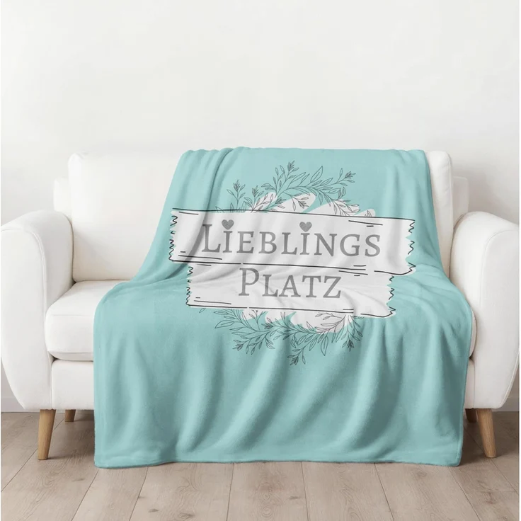 Wohndecke Lieblingsplatz 150x200 cm, weich und kuschelig, passend zur Bettwäsche, MTOnlinehandel, Fleece-Decke Sofadecke Überwurf Plaid in mint, Geschenk für Frauen – Bild 1