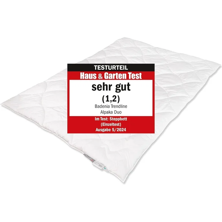 Badenia Trendline Naturhaarbettdecke Alpaka, Füllung: 100% Alpakahaar, Bezug: 100% Baumwolle, Testurteil Haus & Garten Test sehr gut (1,2)