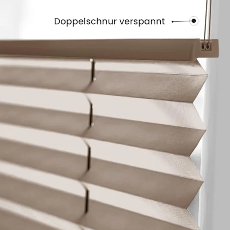Sonello Plissee Klemmfix ohne Bohren 90cm x 220cm Braun Plisseerollo | Klemmrollo, Sonnenschutz für Tür & Fenster, Blickdicht, Sichtschutz, Fensterrollo, Fertigplissee Rollo - einfache Montage – Bild 5