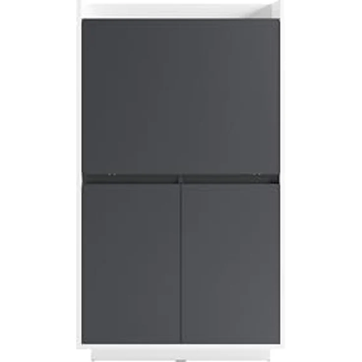 byLIVING Sekretär Hannes/Sekretär matt weiß - anthrazit/Office-Schrank mit 1 Klappe und 2 Türen/Grifflos/B 80, H 141, T 40 cm – Bild 6