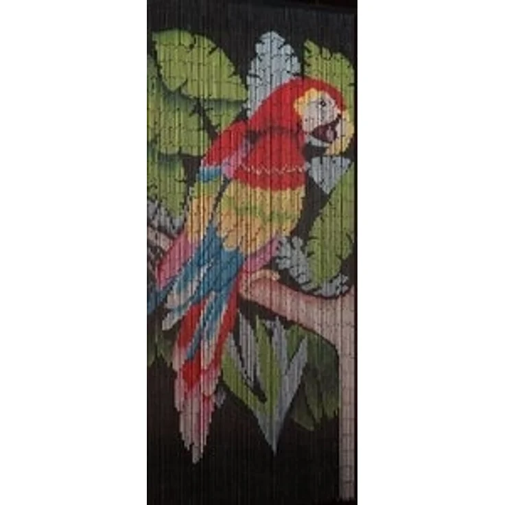 CONACORD Türvorhang Decona Papagei Dekovorhang bunt, Hakenaufhängung, halbtransparent, 90 x 200 cm, Bambus - blickdicht dank hoher Stranganzahl – Bild 4