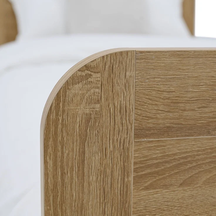 Komfortbett 100x200 Seniorenbett Höhenverstellbar Holzbett Eiche Einzelbett Hohes Bett Bettgestell – Bild 9