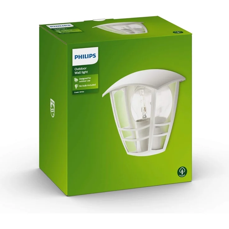 Philips Creek wall lantern white 1x60W 230V – Bild 3