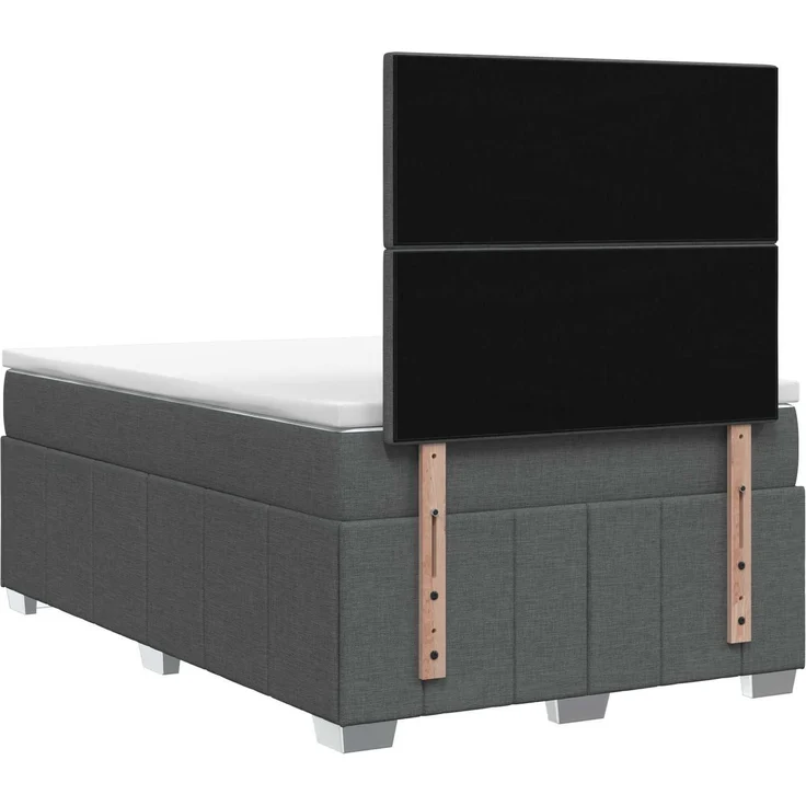 vidaXL Boxspringbett mit Matratze Dunkelgrau 120x200 cm Stoff 3454114 – Bild 8
