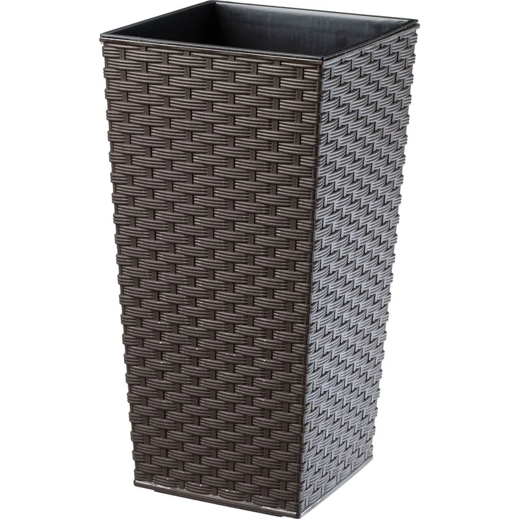 KADAX Blumentopf Blumentopf mit Einsatzabdeckung Blumenständer Hoch Garten Mokka 29x57cm – Bild 1