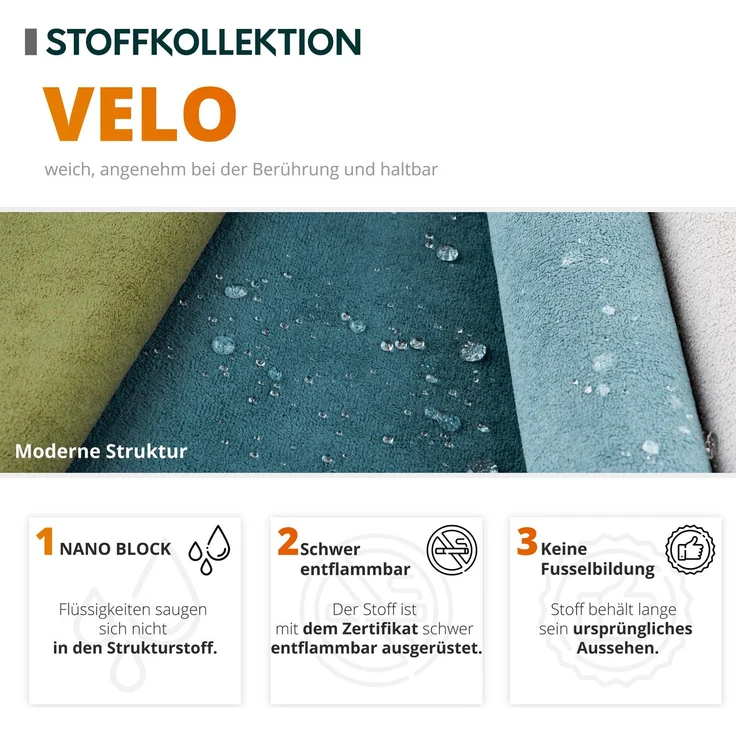 Ecksofa Zuno (Farbe: Velo 633, Seite: Links) – Bild 8