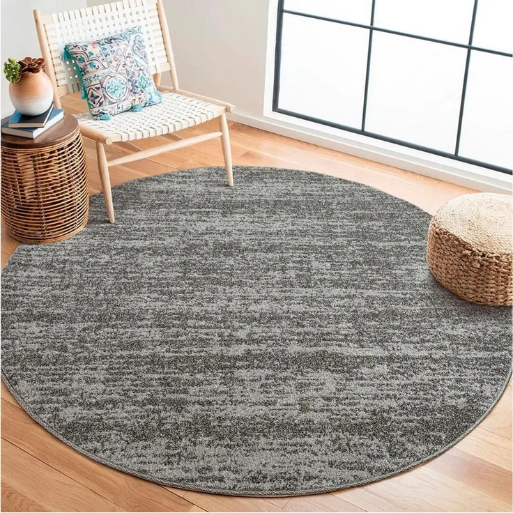 Sanat Teppich Oslo, rund, Höhe: 10 mm, Kurzflor, Wohnzimmer, Schlafzimmer, fussbodenheizungsgeeignet