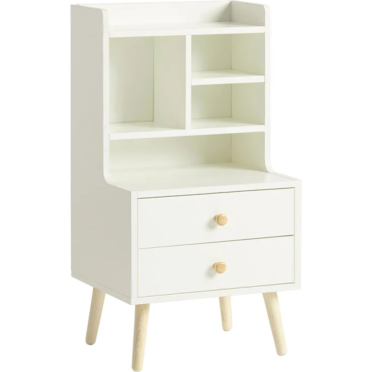 SoBuy FBT100-W Nachttisch, MDF, Melamin, Weiß, 43 x 81 x 36 cm – Bild 1