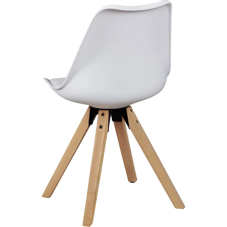 Wohnling 2er-Set Esszimmerstühle Skandinavische Stühle mit Holzbeinen weiß – Bild 12