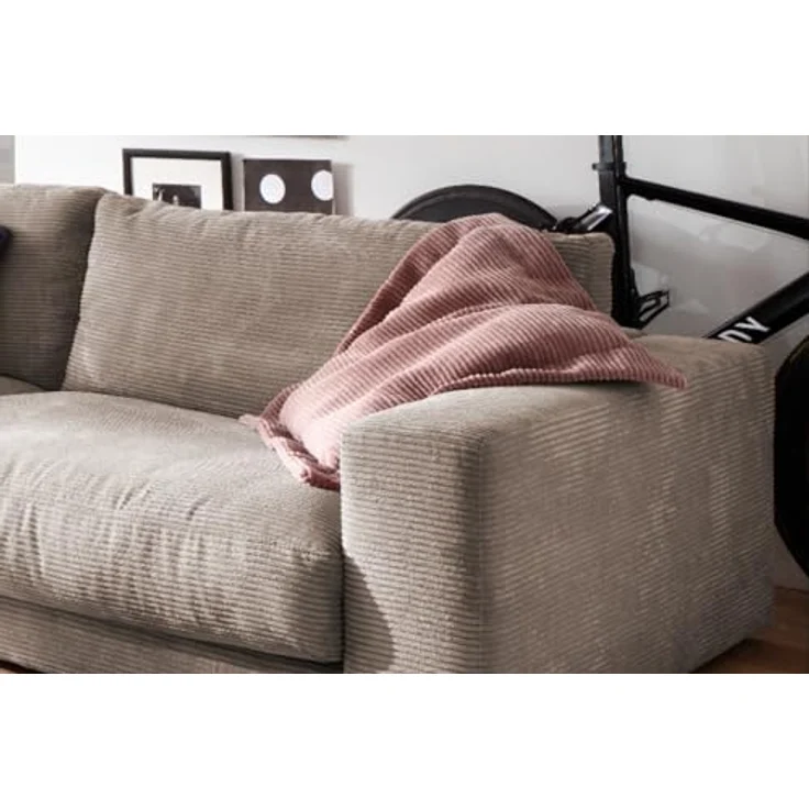 Kawola 3-Sitzer Sofa Madeline, Taupe, Textil, Komfortschaumfüllung, 290x85x127 cm, modernes Design für Wohnzimmer – Bild 8