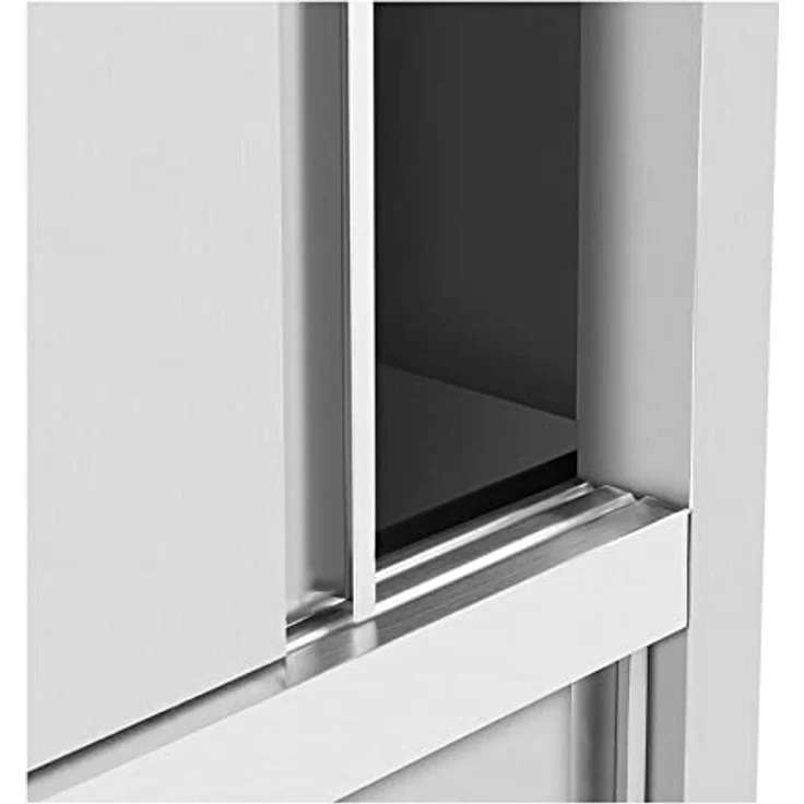 Royal Catering Vorratsschrank 120 x 50 x 180 cm Geschirrschrank Edelstahl Hochschrank Schiebetüren verschiedene Größen – Bild 4