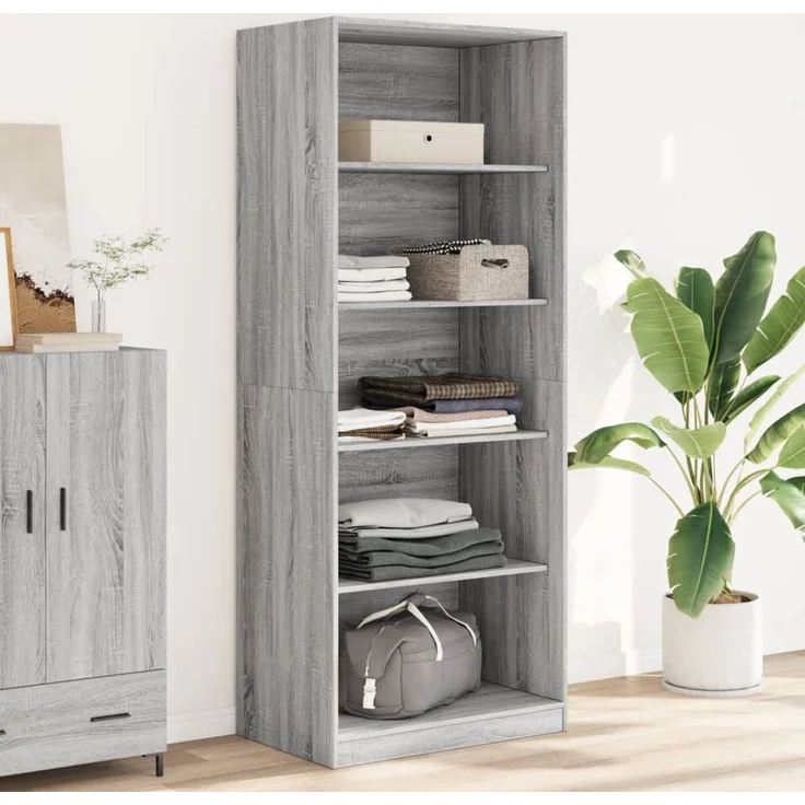 vidaXL Kleiderschrank Grau Sonoma 80x50x200 cm Holzwerkstoff 3307725 – Bild 1