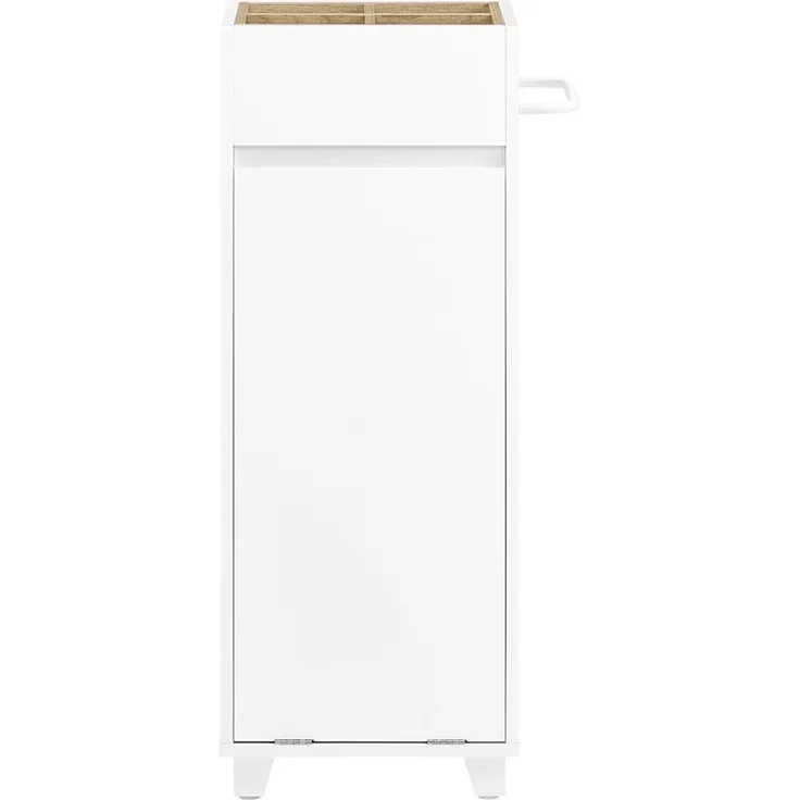 SoBuy BZR159-W Wäscheschrank, MDF, Lackiert, Weiß, 35 x 90 x 27 cm