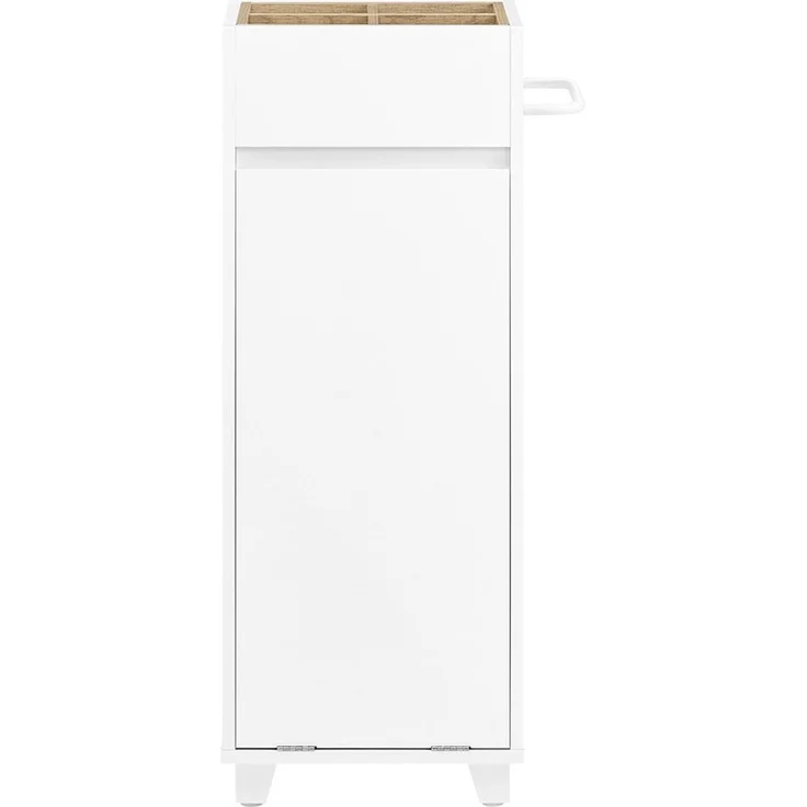 SoBuy BZR159-W Wäscheschrank, MDF, Lackiert, Weiß, 35 x 90 x 27 cm – Bild 1