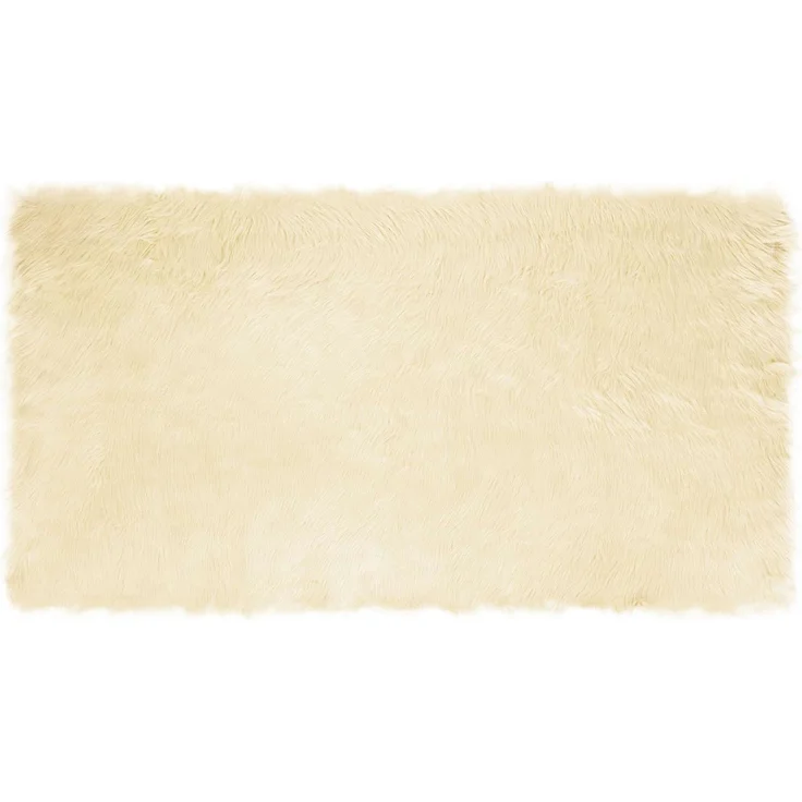 vidaXL Teppich aus Kunstschaffell TAFALLA Creme 80 x 150 cm Polyester 42021500 – Bild 2