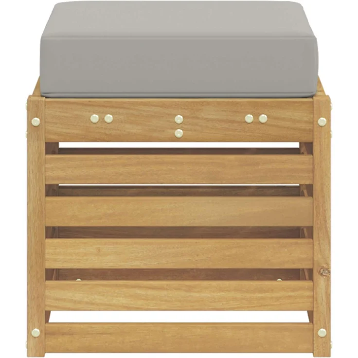 vidaXL Outdoor Hocker Bank Weiß 43 x 43 x 45 cm Massivholz Akazie 901681 – Bild 4