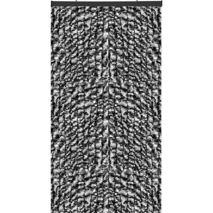 Flauschvorhang in Sondergröße - Türvorhang Breite: 160cm - Länge: 250cm, Schwarz Meliert