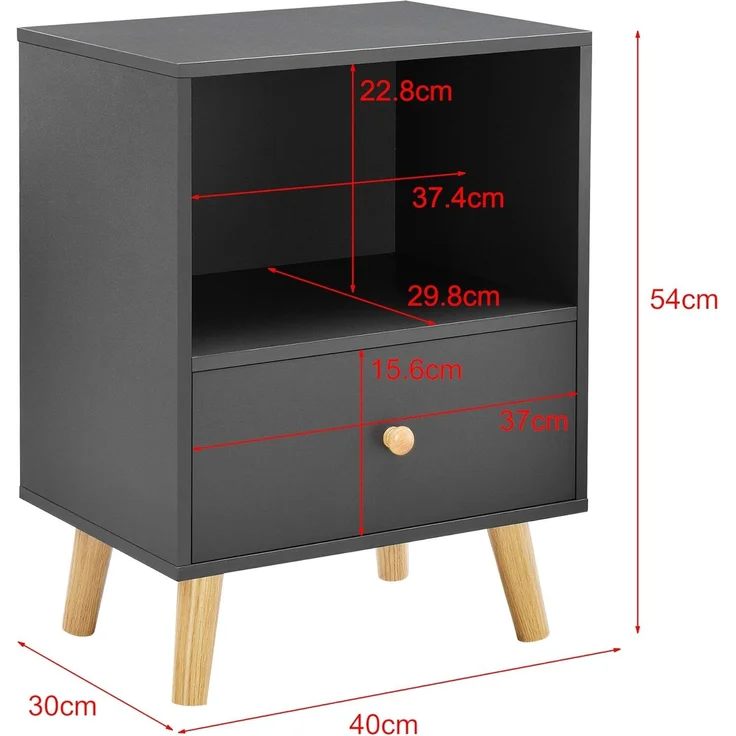 Beistelltisch Sundsvall 2er Set Dunkelgrau [en. casa] – Bild 3