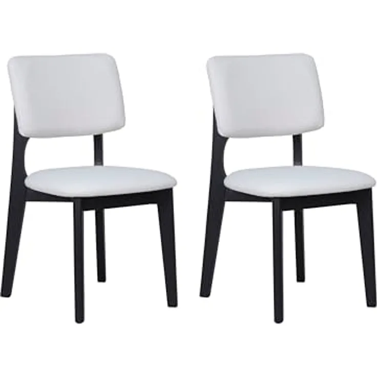 byLIVING Esszimmerstuhl 2er Set ELSA/Webstoff beige/Gestell Massivholz schwarz/B 48, H 87, T 54 cm