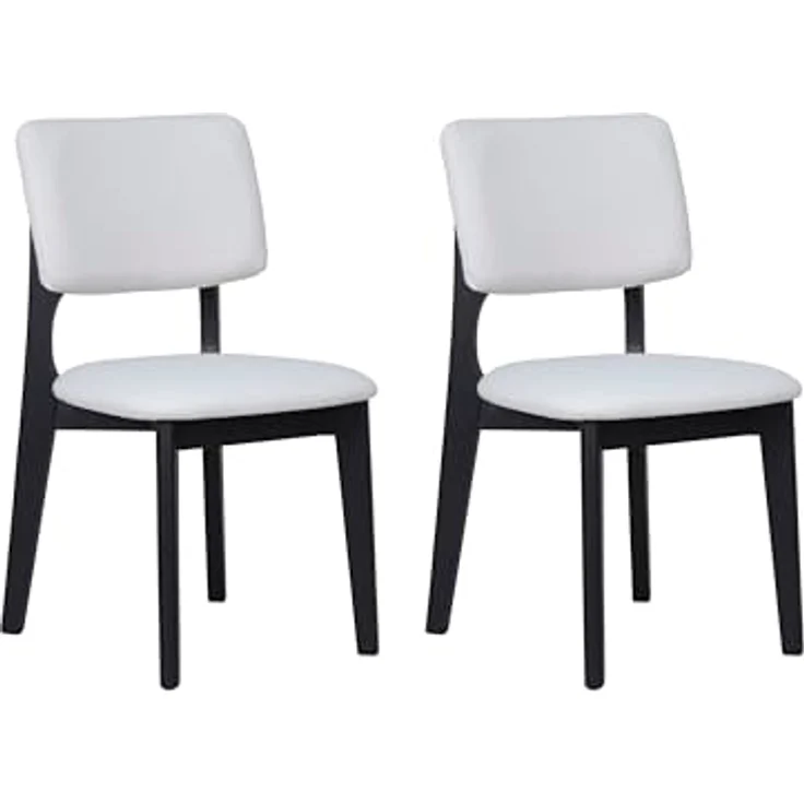 byLIVING Esszimmerstuhl 2er Set ELSA/Webstoff beige/Gestell Massivholz schwarz/B 48, H 87, T 54 cm – Bild 1