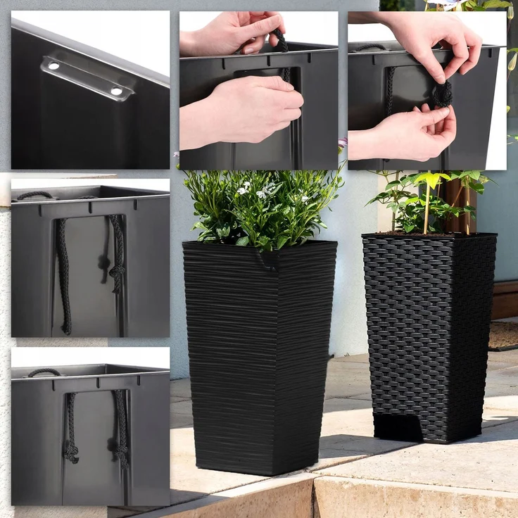 KADAX Blumentopfeinsatz 29x57cm hoch Schwarz – Bild 4