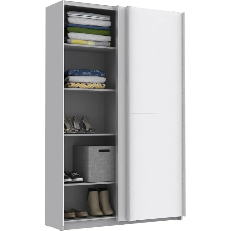 Forte 'OHIO' Mehrzweckschrank, Holz weiß, 120 x 190 x 42 cm