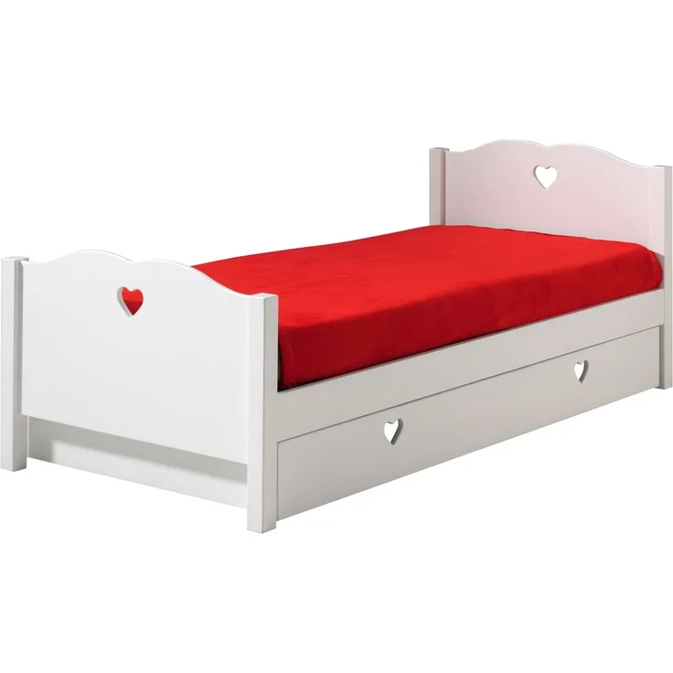 Einzelbett Kamila 212x96x80 Kinderbett MDF Weiß