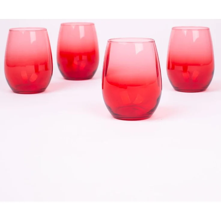 Hermia Concept 'Larc 350 - Red' Gläser-Set (4-teilig), Rot, 8,1 x 8,1 x 10,2 cm, 350 ml – Bild 4