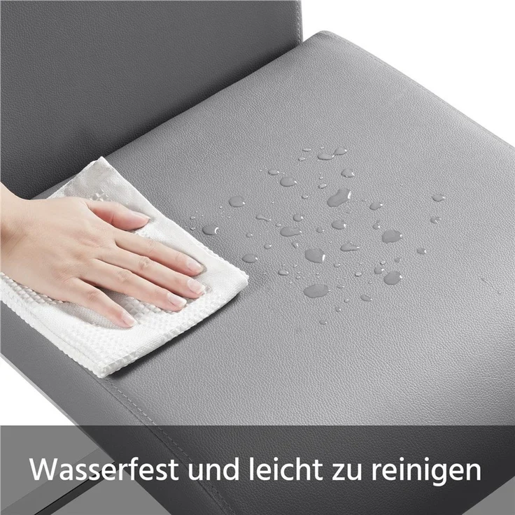 Yaheetech 2er-Set Freischwinger, Kunstleder, Hellgrau, 41,5 x 55 x 103 cm – Bild 7