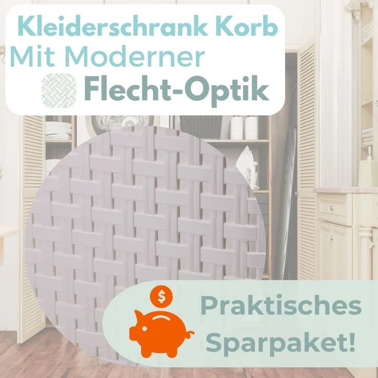 4er Set Aufbewahrungsbox mit Deckel Weiß Frontöffnung Schrank Organizer Stapelbox Kleiderschrank Korb mit Deckel Aufbewahrung Badezimmer Rattan Optik – Bild 7