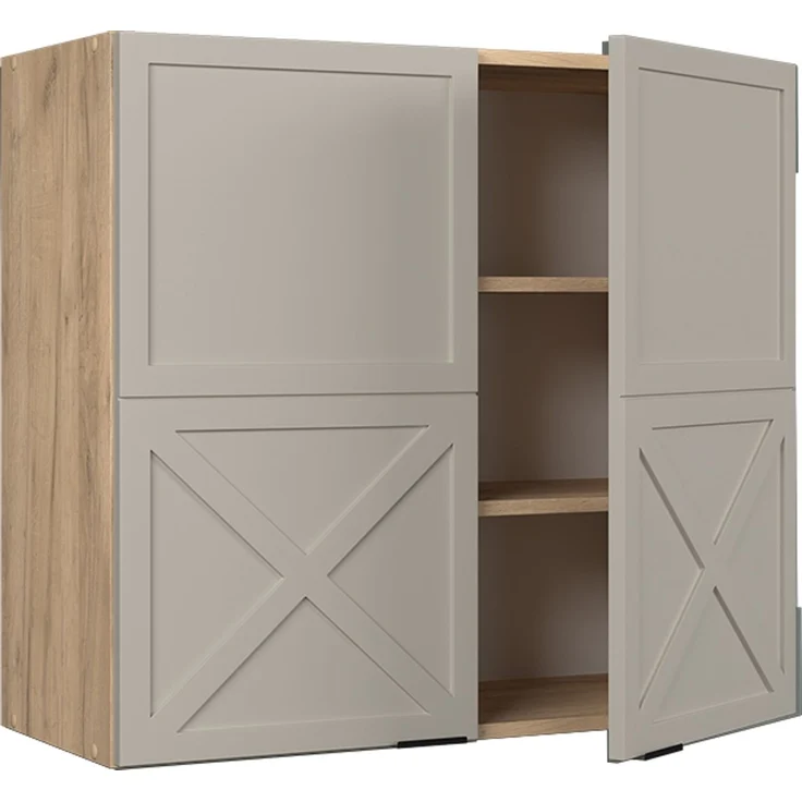 Küchenglasschrank Fame-Line GrauBeige 80 cm Vicco – Bild 4