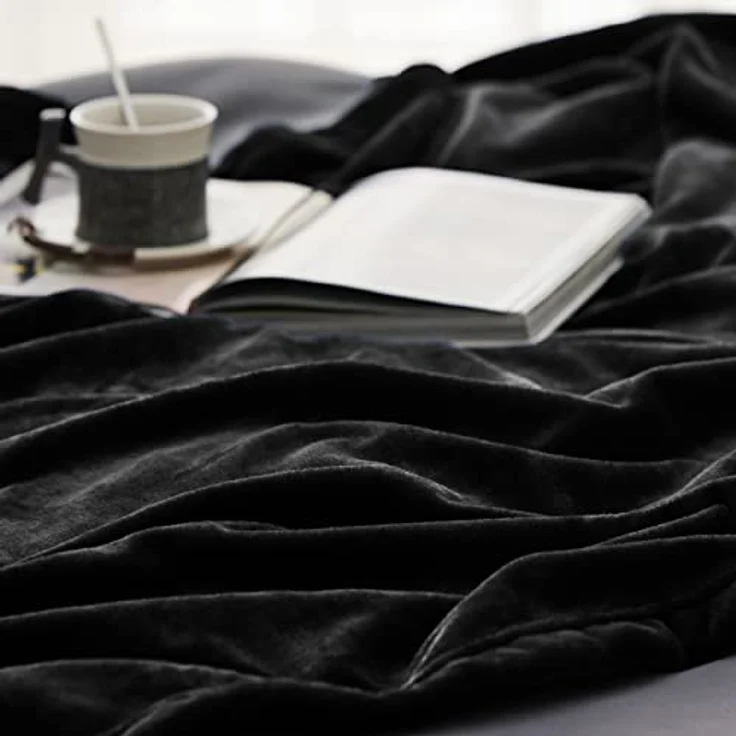 BEDSURE Kuscheldecke Flauschig Decke Fleecedecke - Wohndecke Warm Winter Weich, Sofadecke XL, Decke Couch Blanket, Wohn- & Kuscheldecken 150x200 cm, Sofa überwurfdecke Schwarz – Bild 6