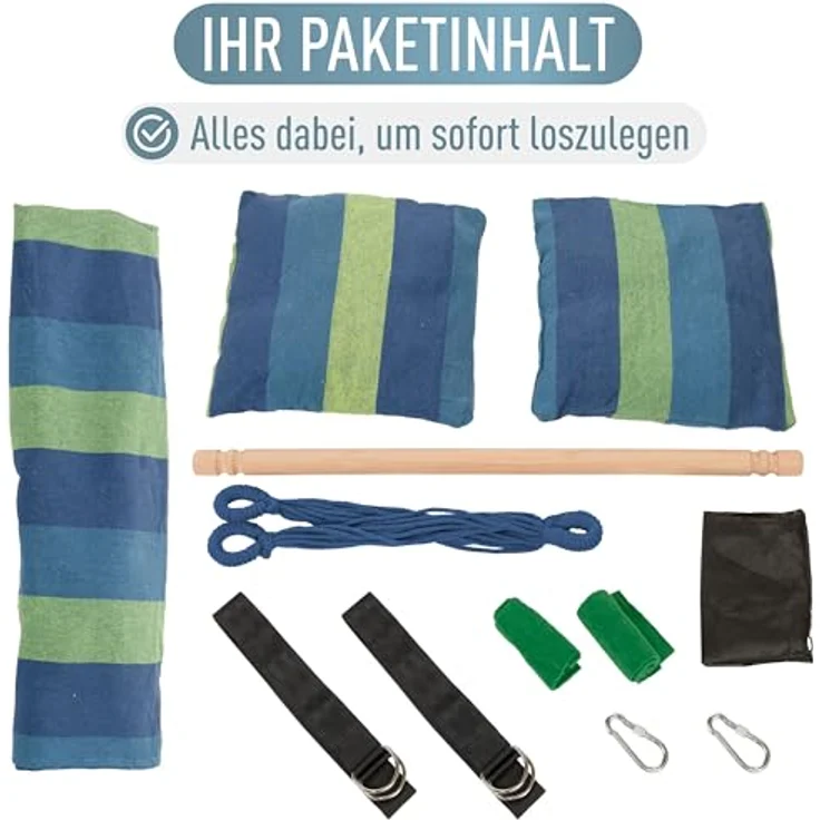 ib style Hängematte Kalea Hängesessel Cappuccino, Hängestuhl mit 2 Kissen und Zubehör - bis 120kg belastbar – Bild 7