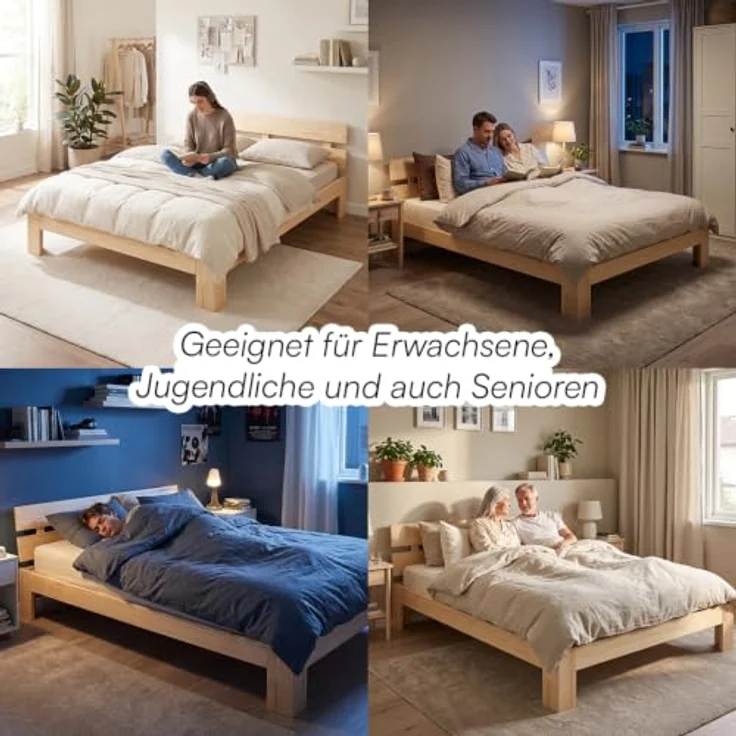 Bellamio 'Kavir' Bett, natur, 140x200 cm – Bild 9
