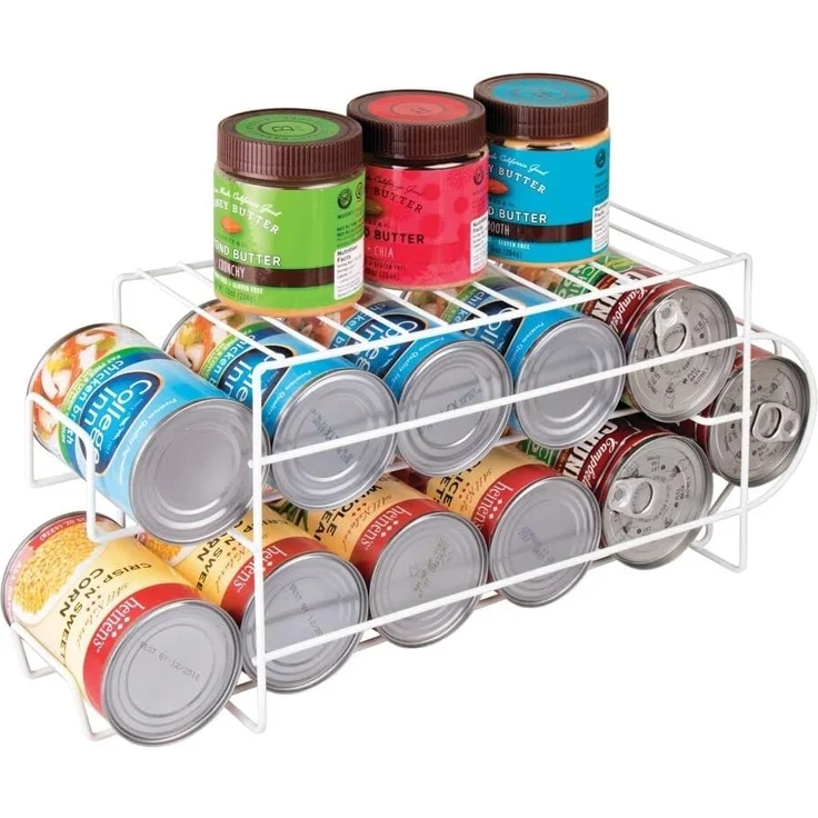 mDesign Küchenorganizer Kühlschrankregal Aufbewahrungsbehälter Weiß Dosenregal – Bild 3