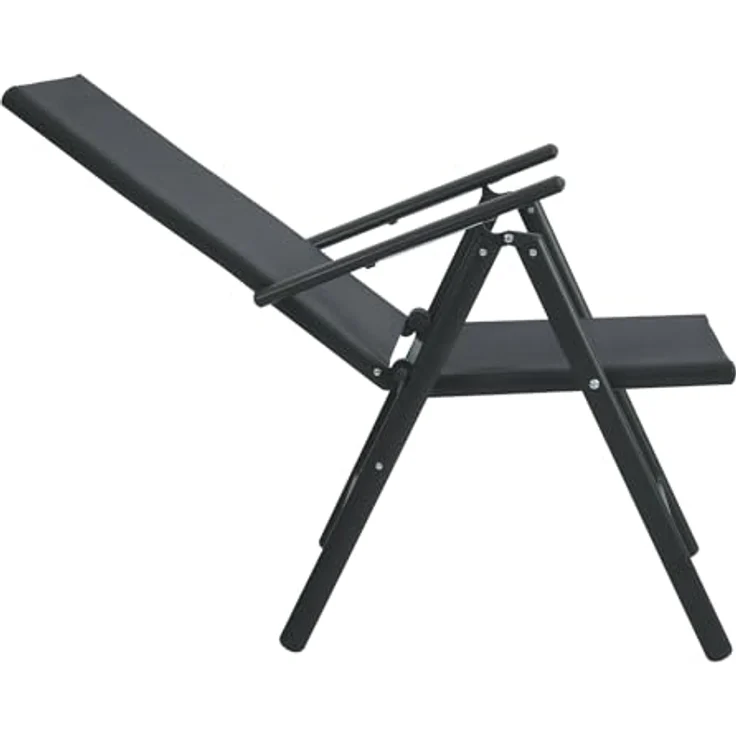 SVITA Klappstuhl 2er Set Gartenstuhl Klappbar (2 St), 2er Set, klappbar, verstellbare Rückenlehne, mit Armlehne, Schwarz – Bild 4