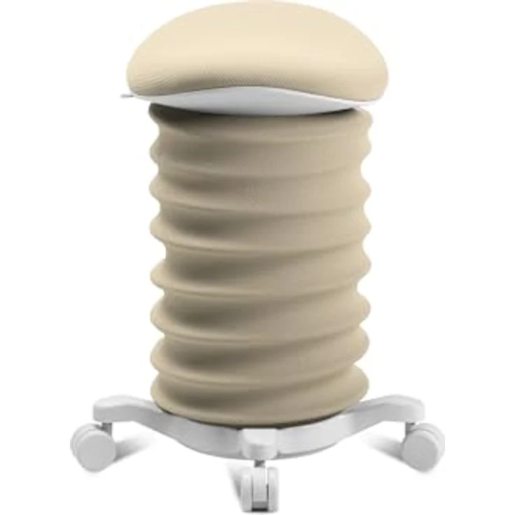 TOPSTAR Sitness 4D mit Rollen - AGR-Zertifiziert Dynamischer Sitzhocker Papyrus - beige, ergonomischer Bürohocker - höhenverstellbar - stärkt den Rücken - entlastet die Bandscheiben – Bild 3