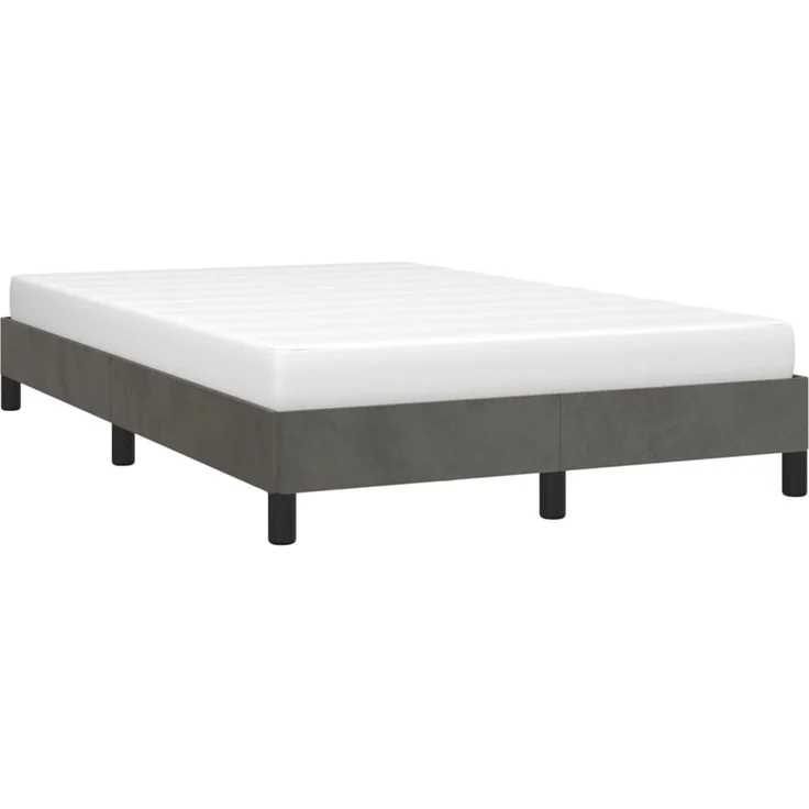 vidaXL Bettgestell ohne Matratze Dunkelgrau 120x190 cm Samt 3269626 – Bild 4
