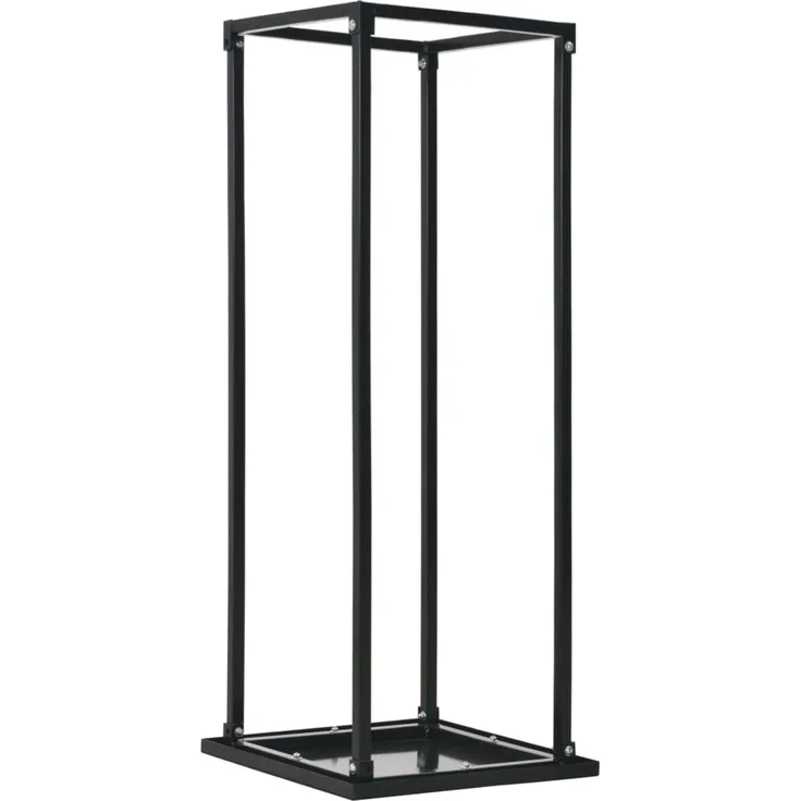 vidaXL Brennholzregal mit Boden Schwarz 37 x 37 x 113 cm Stahl 284702