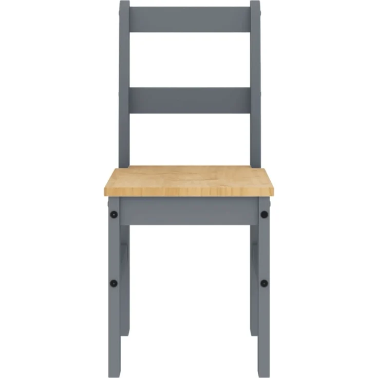 vidaXL Essstühle 2 Stk. Panama Grau 40x46x90 cm Massivholz Kiefer 4005730 – Bild 8