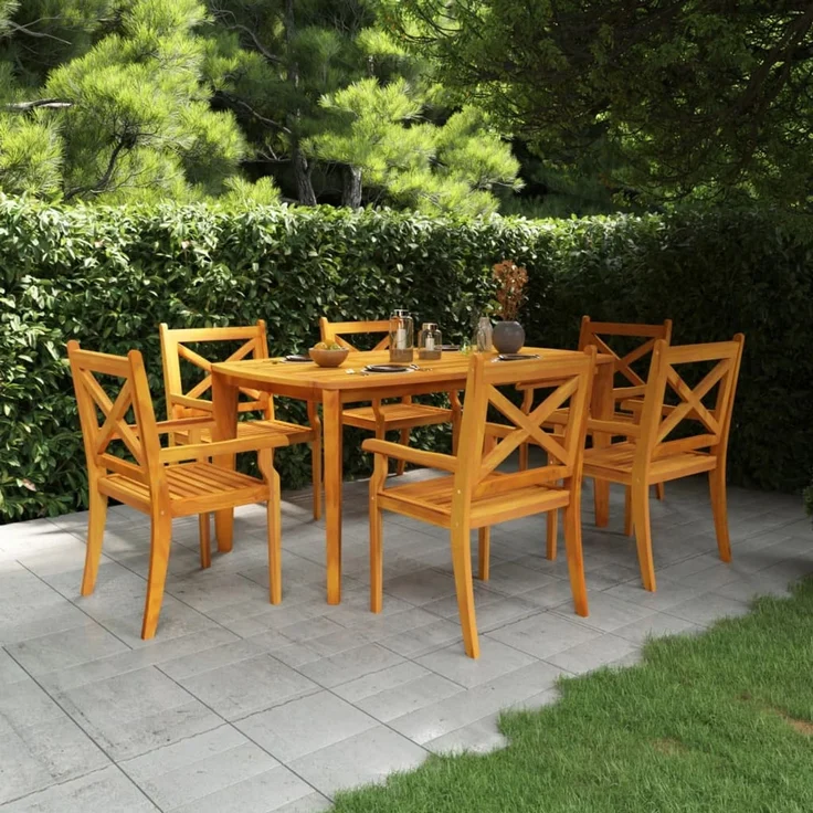 Gartentisch, Balkontisch 160 x 90 x 75 cm Massivholz Akazie – Bild 1